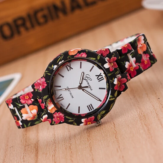 Фото Женские наручные часы Tike Toker модные дизайнерские с цветком - купить