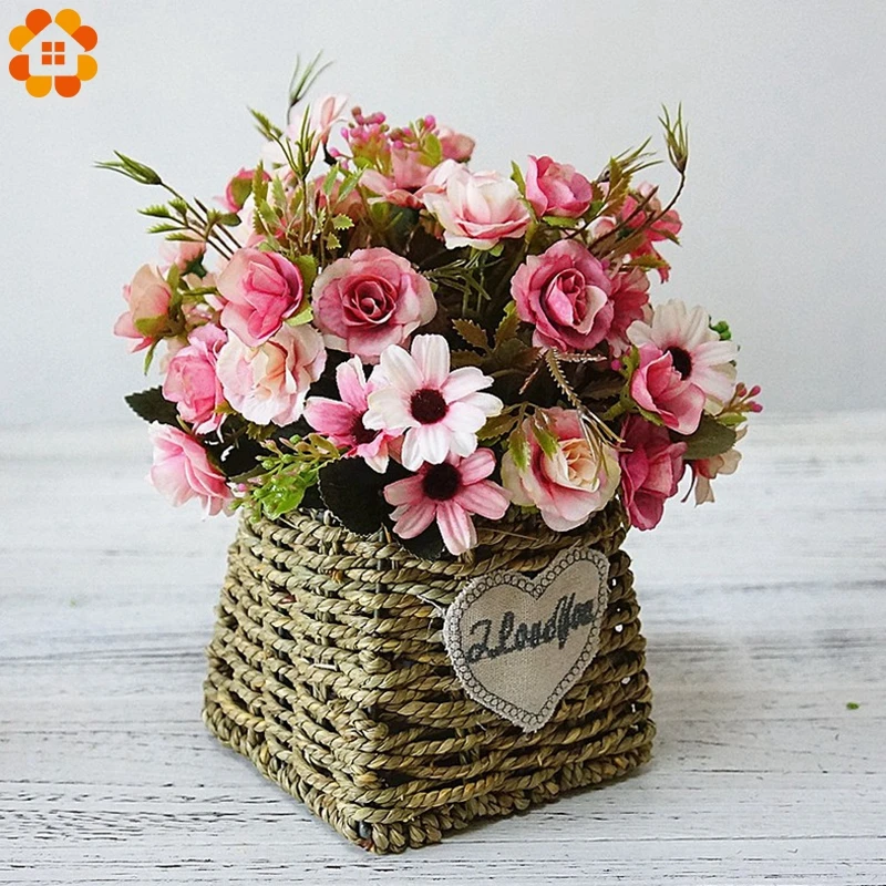 1Bouquet Colorful Artificial European Silk Flowers Daisy&ampRose Flower Bouquet For DIY Wedding Party Decor Home Vases Decorations | Дом и сад