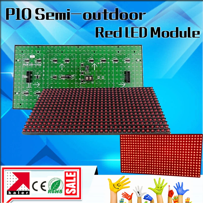 Goedkoop TEEHO 320*160mm P10 Rode Led Display Panel Adverteren Scherm Teken Scrolling Semi-outdoor Led Display Module 32*16 Pixel Dot Matrix