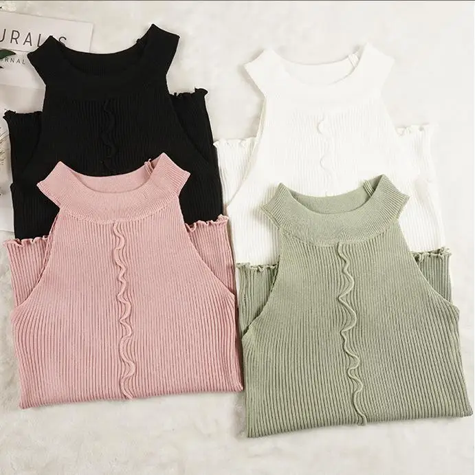 

Лето 2022, женский тонкий трикотажный топ на бретельках, женские трикотажные майки без рукавов