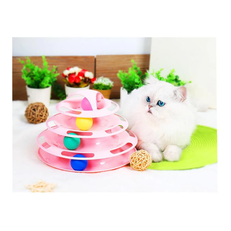 Высокое качество 4 слоя башня Pet Cat роликовые игрушки с трекинговым шариком интерактивная игрушка для кошек съемный крепкий