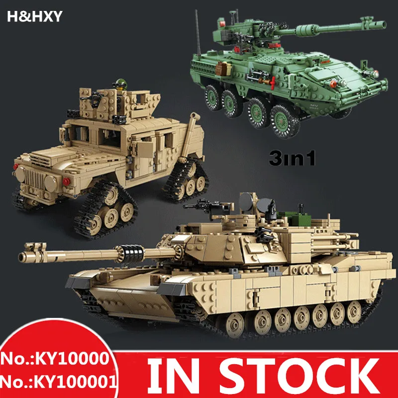 Строительные блоки H & HXY военный тематический танк M1A2 ABRAMS MBT KY10000 1 смена 2 игрушки