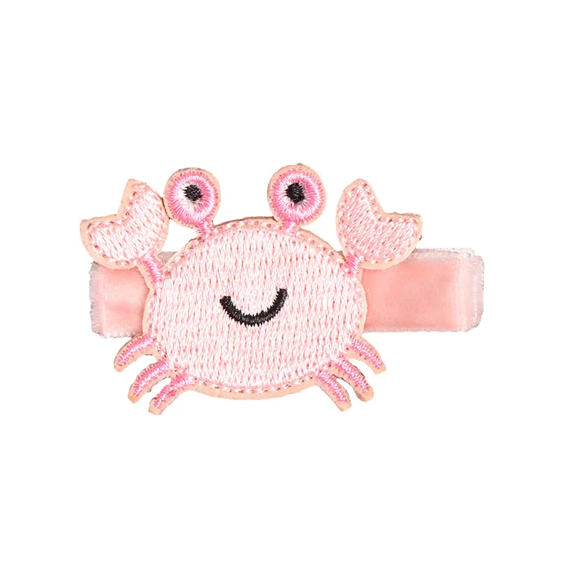 Million Love 2pcs/lot Cartoon Baby kids girl embroidery ocean animal hairpins girls hair accessories headwear clip bebes | Детская