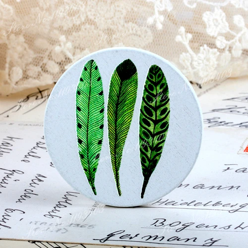 2 шт 45 мм перо уникальное 3D рельефное большое круглое ручной работы узор