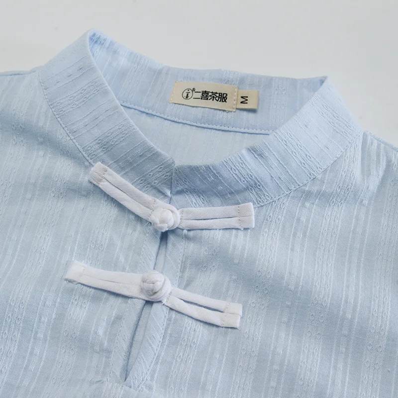 Tea Cheongsam Costume Jacket Female New Cotton Linen Plate Button Chinese Clothing Zen Service | Тематическая одежда и