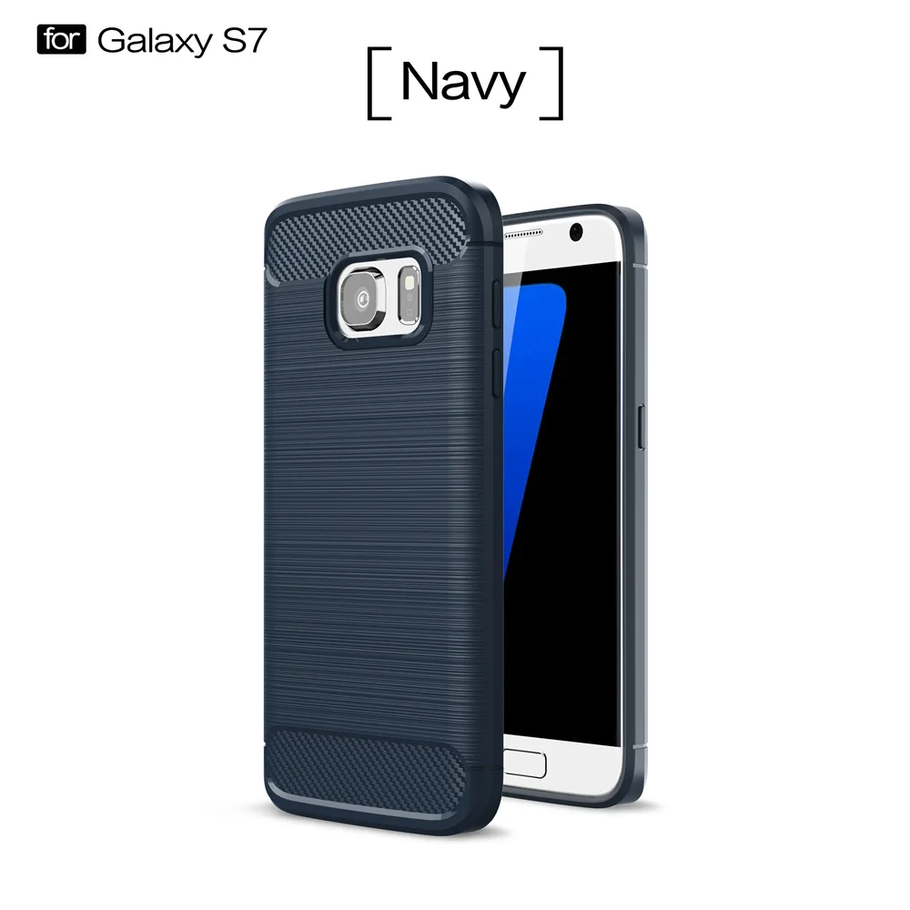Силиконовые чехлы из углеродного волокна для Samsung S7 противоударный мягкий чехол