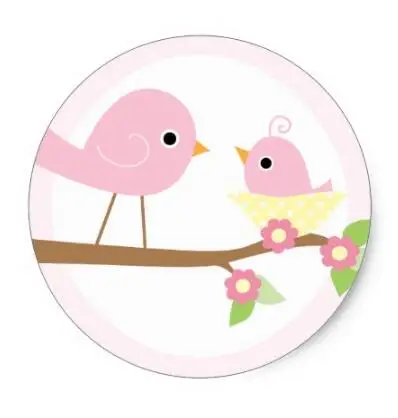 

1.5inch Baby Bird's Nest (pink) Classic Round Sticker