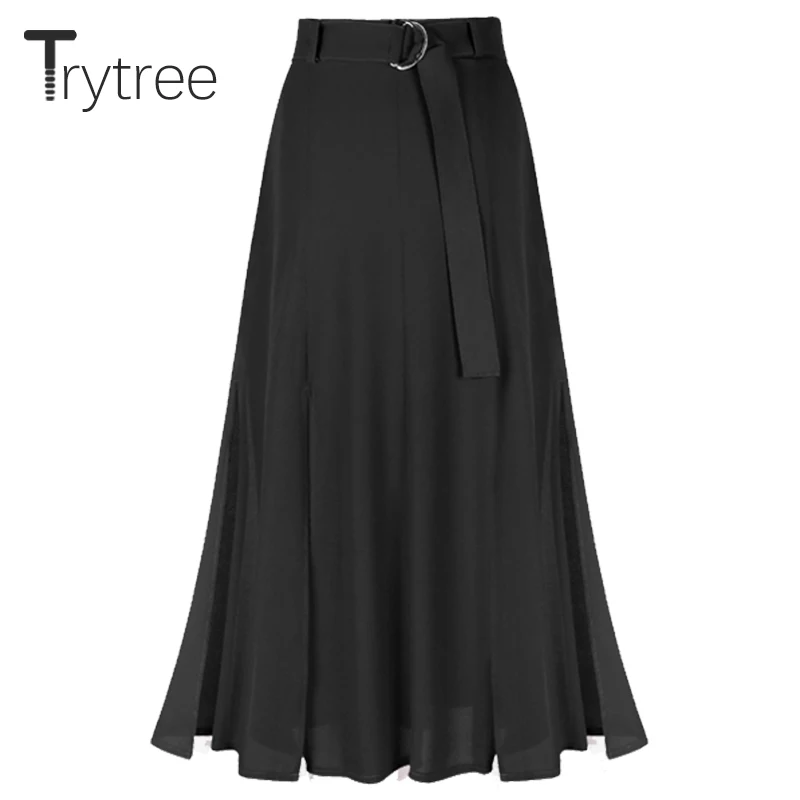 Trytree/весенне летняя повседневная юбка женская Полиэстеровая Осенняя