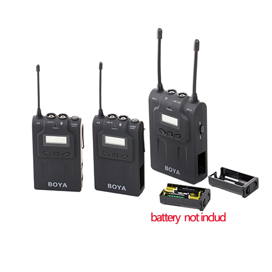 BOYA BY-WM8 UHF Dual Беспроводной петличный микрофон Systerm Lav интервью Mic 2 Передатчики 1 приемник для DSLR видео Камера