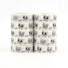 10 шт.лот Симпатичные черные белые ленты Washi в виде бульдога бумажные DIY Декор Скрапбукинг планировщик клейкая Маскировочная лента пальцы кавайные Канцтовары