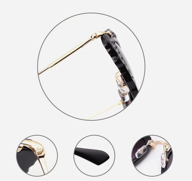 Винтаж Bling Блеск роскоши Брендовая Дизайнерская обувь Солнцезащитные очки для