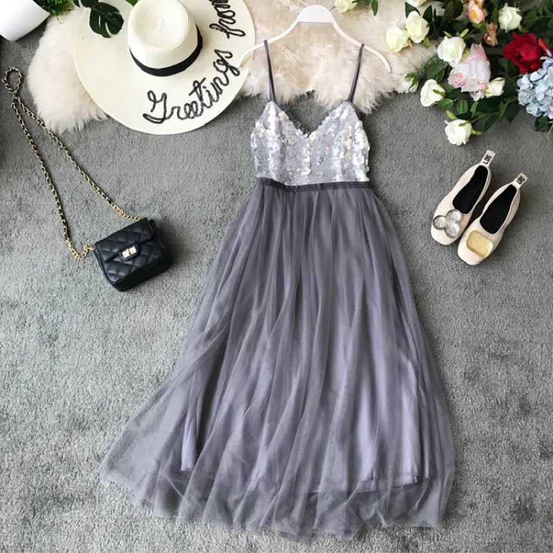 Летнее платье женская одежда 2020 корейские розовые белые черные сетчатые платья с