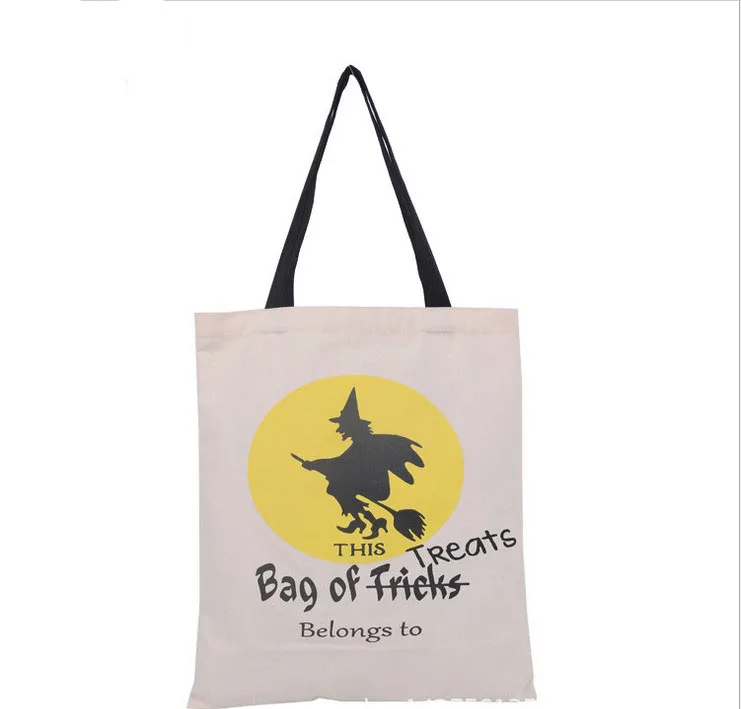 

20pcs DHL 2016 New Halloween Bag with Black Handle 6 color for Women Girl Pumpkin Shopping Tote Bags Festival Gifts Bag 36X48CM