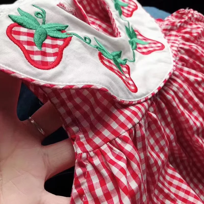 2019 summer kids dress cotton embroidered strawberry cute toddler baby girls | Детская одежда и обувь