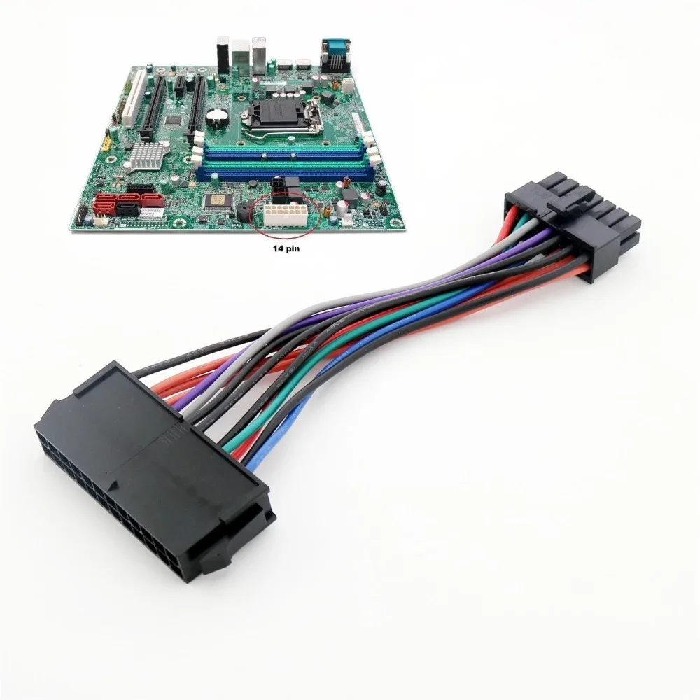 Адаптер питания ATX с 24 контактами на 14 для IBM Lenovo Q77 B75 A75 Q75 15 см 1 шт.|Компьютерные