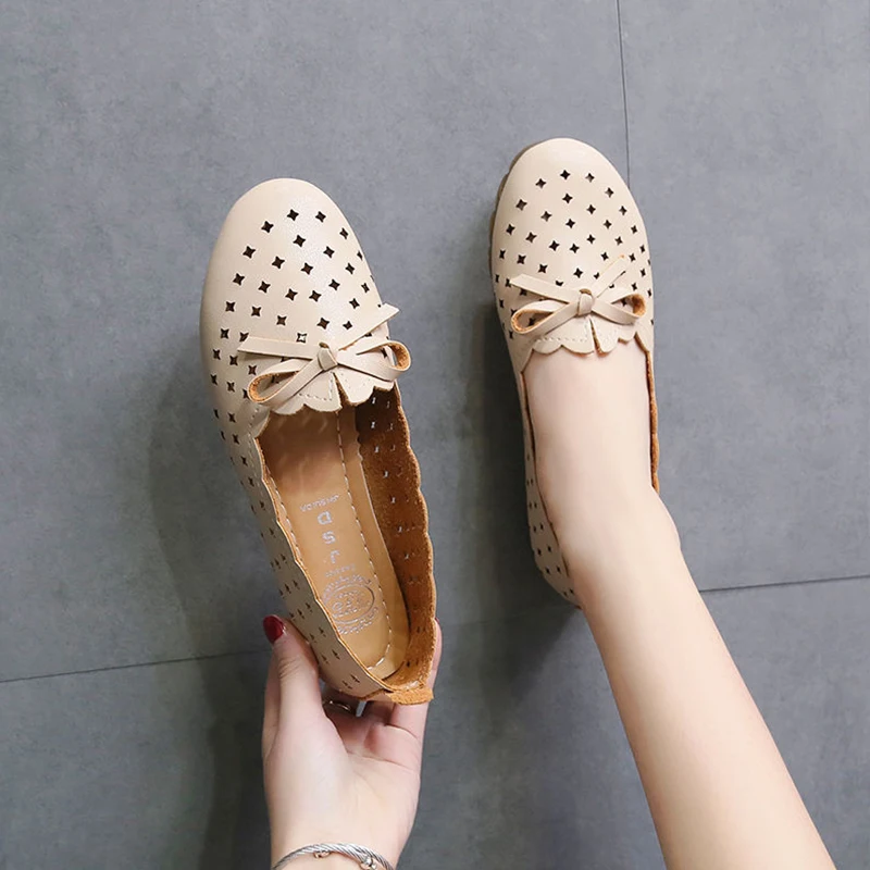 Женские туфли на плоской подошве удобные дышащие Нескользящие с мягкой подошвой