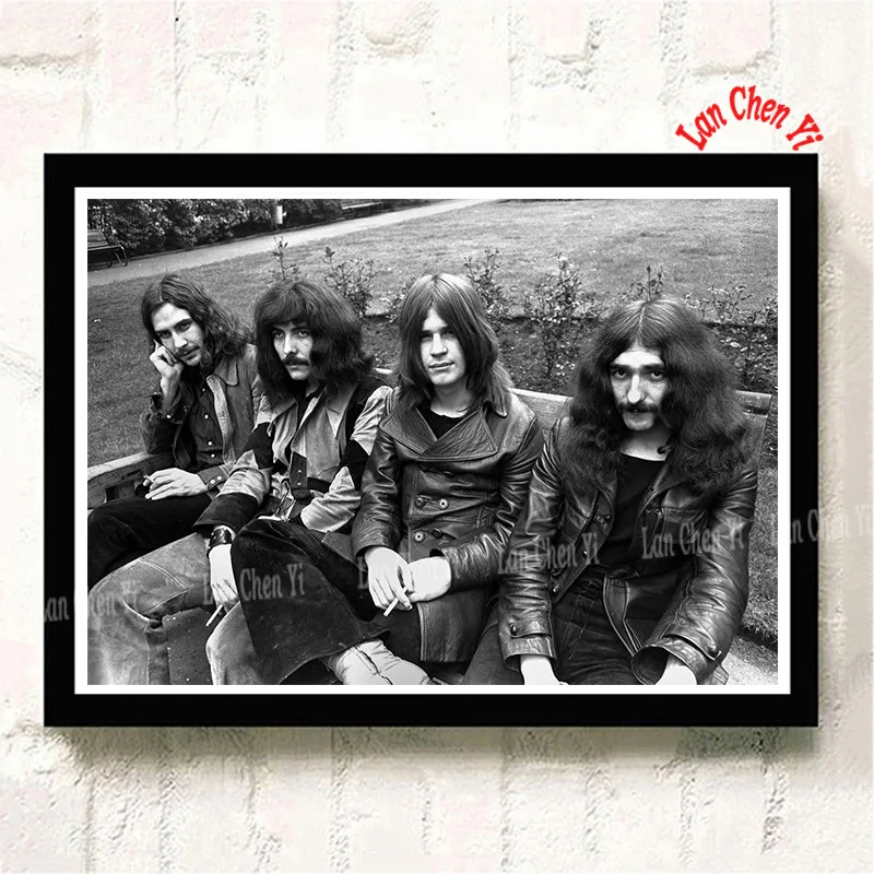 Темно-серый Black Sabbath музыка белая мелованная бумага настенные плакаты наклейки украшения дома хорошее качество принты - Цвет: Темно-серый