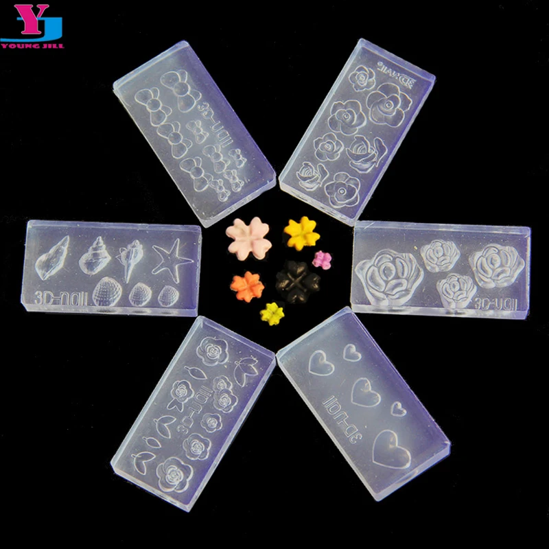 Акриловая Форма для резьбы по ногтям милый прозрачный 3d шаблон Силиконовые