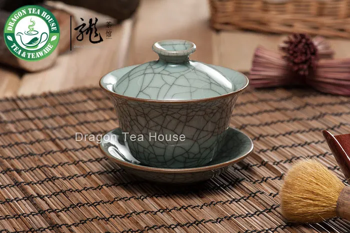 Long Quan Ge Yao ледяные вены Celadon Gaiwan 120 мл 4 06 унций | Дом и сад