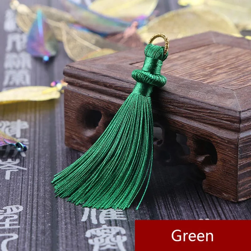 Green Mibrow 5 шт./лот 8 см длинные разноцветные хлопковые шелковые шнуры с кисточками для сережек Очаровательная подвеска атласная кисточка для изготовления ювелирных изделий - Цвет: Green