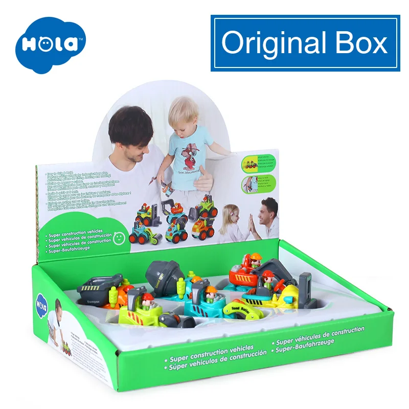 ORIGINAL BOX HOLA 3116C детские игрушки строительная машина автомобили-погрузчик, бульдозер, дорожный каток, экскаватор, самосвал, трактор игрушки для мальчика - Цвет: ORIGINAL BOX