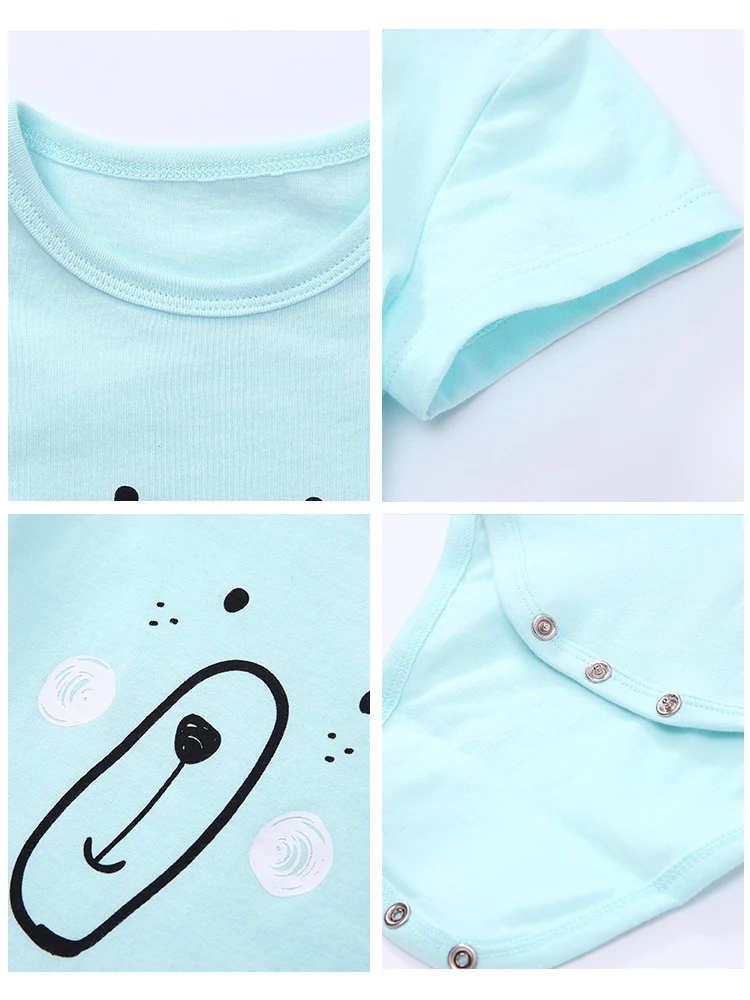 Balabala 2PCS/lot Newborn Baby Girl Boy Collar Romper Jumpsuit Bodysuit Rib Clothes Outfits Summer | Детская одежда и обувь