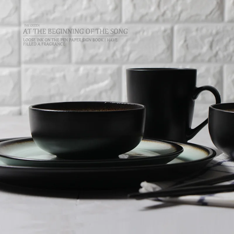 20 шт./компл. Бытовая керамическая миска и тарелка наборы посуды кухонные