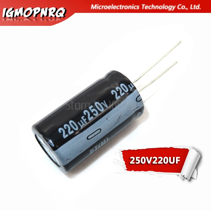 5 шт. электролитический конденсатор с алюминиевой крышкой 250V220UF объем 220 мкФ 250V 18 *