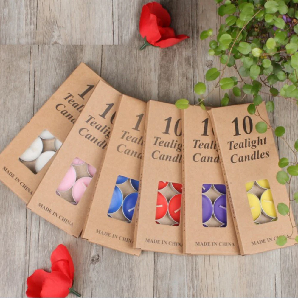 10PCS Flameless Paraffin Wax Tea Candle Pillar Decoration for Home Parties Wedding Valentine's Day Bar KTV Candles | Дом и сад