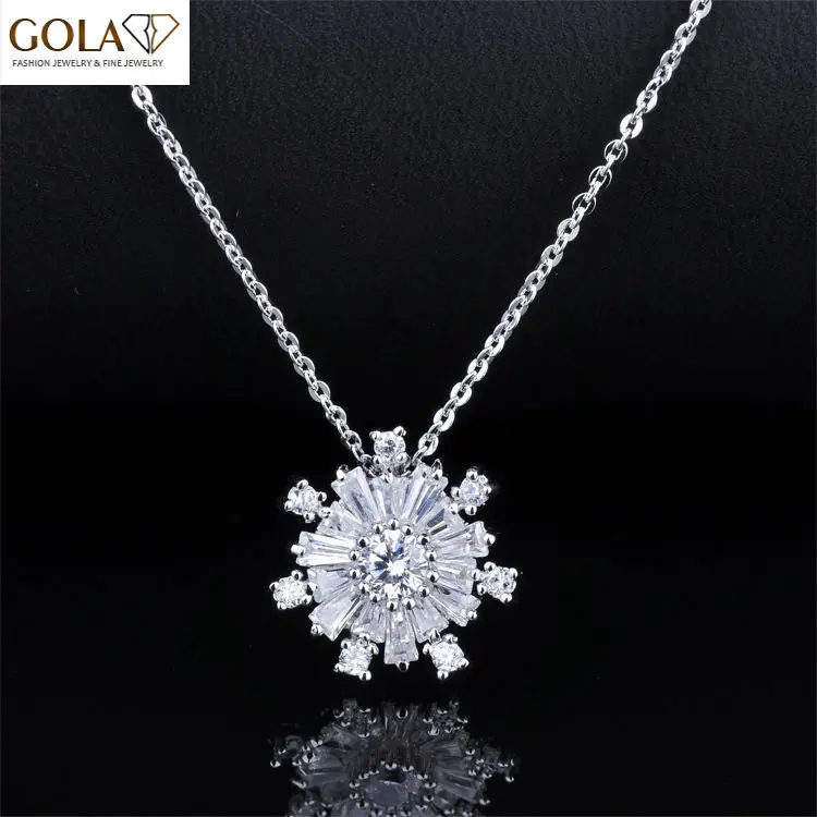 GAOLA оптовая продажа акция подвеска в форме снега ожерелье серебряный цвет