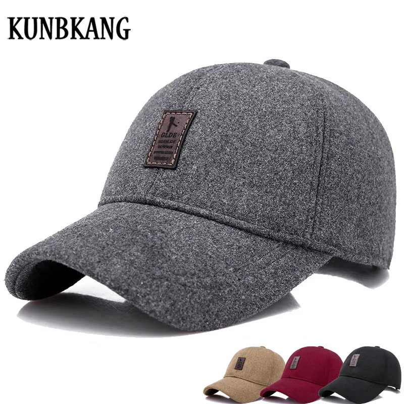 Новинка 2018 шерстяная бейсболка мужские зимние Снэпбэк кепки для папы однотонная