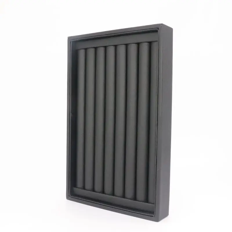 Leather Black Mini Portable Leather Earrings Organizer Velvet Tray For Women Jewelry Insert Display Ring Holder Girls Makeup Cases - Цвет: Leather Black