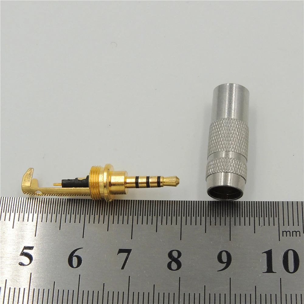 Позолоченный прямой 4-контактный разъем 2 5 мм для ремонта стереонаушников