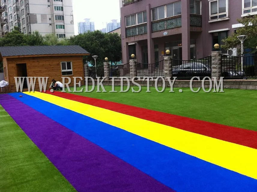 1X1M Exported to Costa Rica Pile Height 25mm 5 Years Quality Colorful Fake Grass for School Runway Anti-UV HZ-2308 | Спорт и