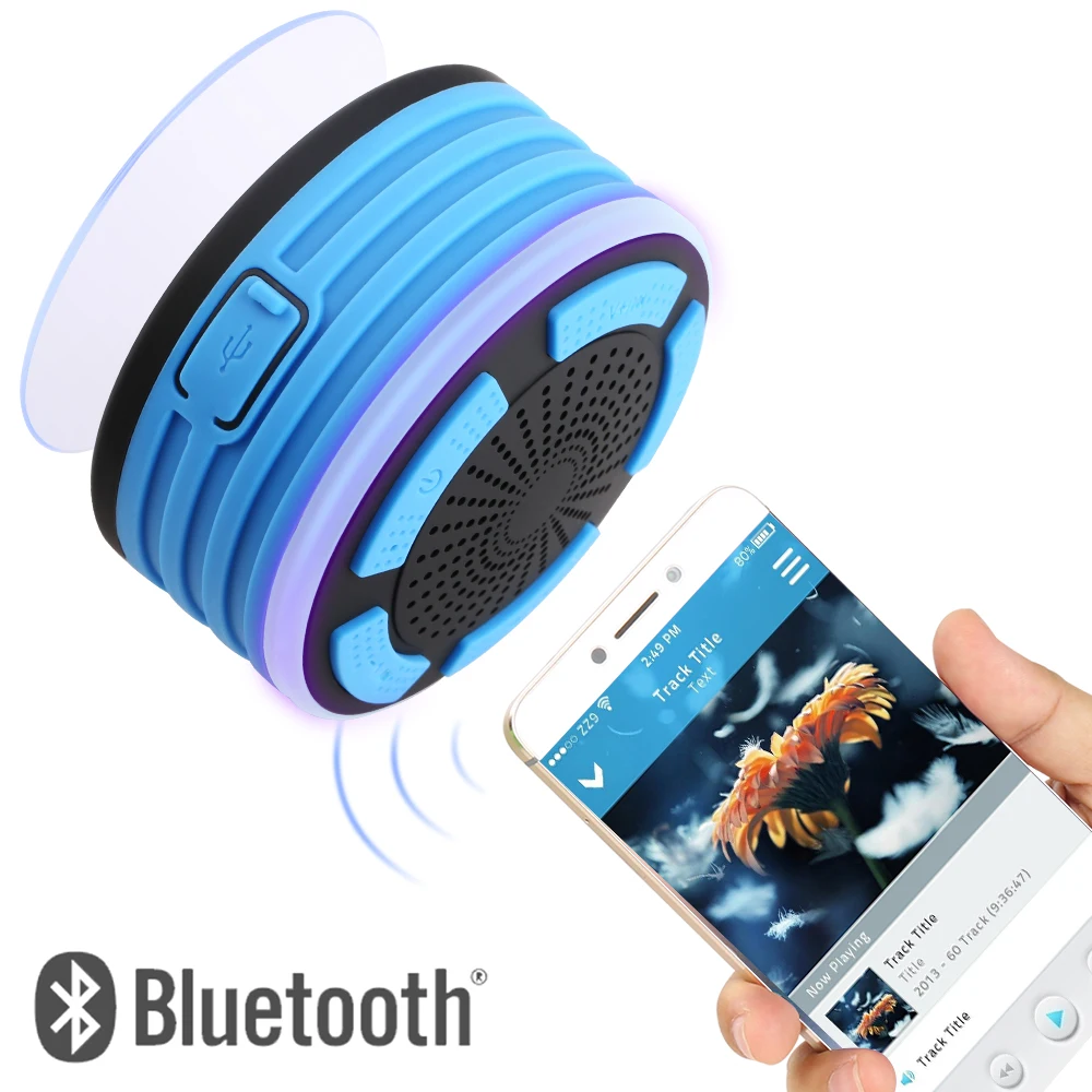 TOPROAD Водонепроницаемый IPX67 на открытом воздухе Bluetooth Динамик Портативный Беспроводной сабвуфер громкий Динамик душ Динамик s с светодиодный на присоске