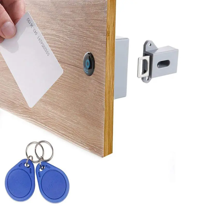 Gray Промо-акция! Невидимый скрытый RFID свободный открытие умный датчик шкаф замок шкаф гардероб ящик обувного шкафа дверной замок El - Цвет: Gray