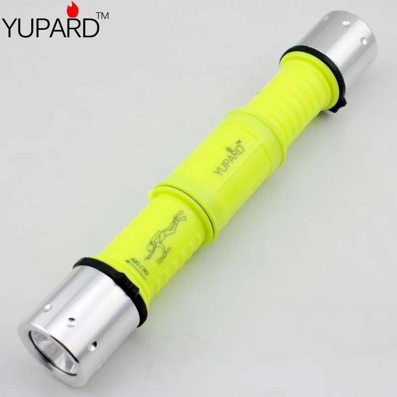 

YUPARD Q5 LED diving Underwater diver Waterproof white yellow light double head Flashlight Torch lamp outdoor camping torch