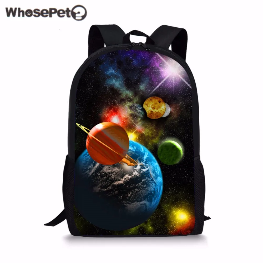 WHOSEPET Planet школьный рюкзак для студентов новый стиль печати рюкзаки крутой