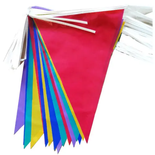 10 м многоцветный треугольник гигантский флаг Bunting гирлянда подвески-вымпелы