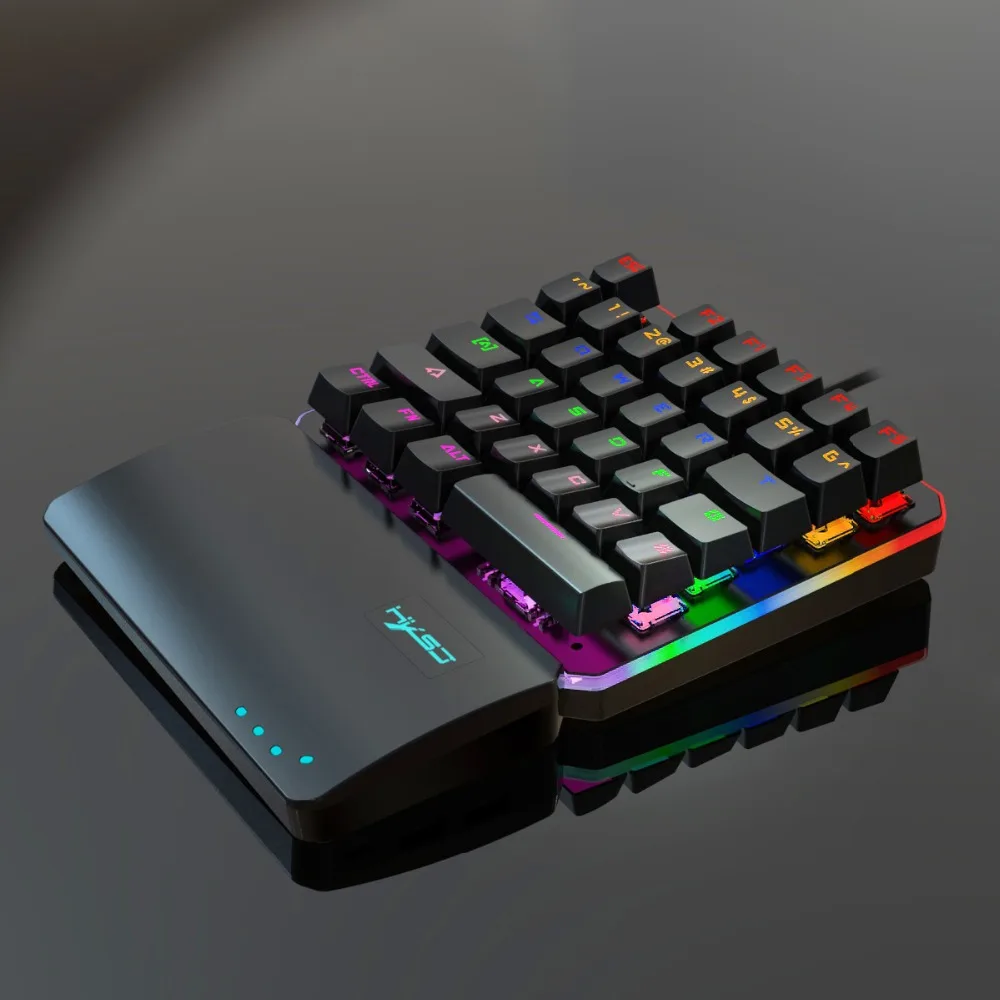 HXSJ V200 механическая клавиатура с одной рукой RGB подсветка уменьшает давление на