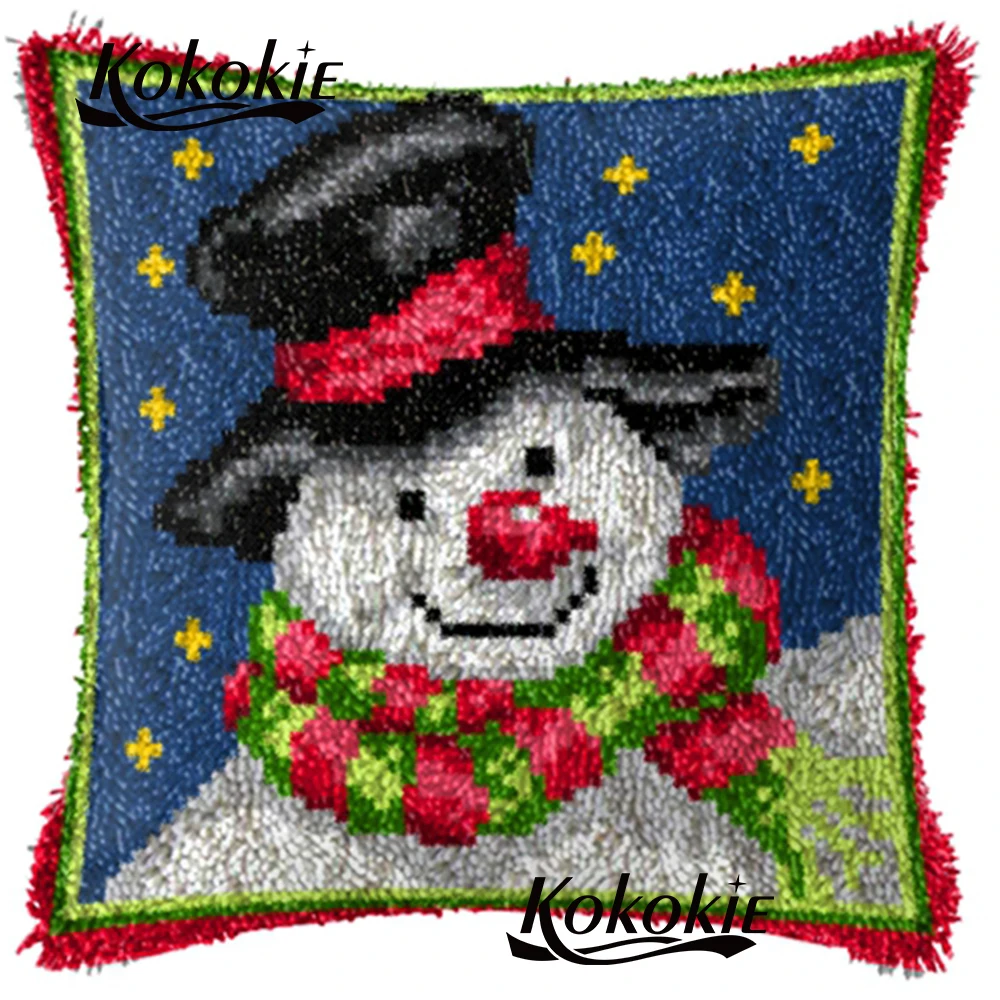 

Cross stitch sets sale Christmas cushion Crocheting Rug Yarn DIY embroider Needlework kits threads embroidery latch hook pillow