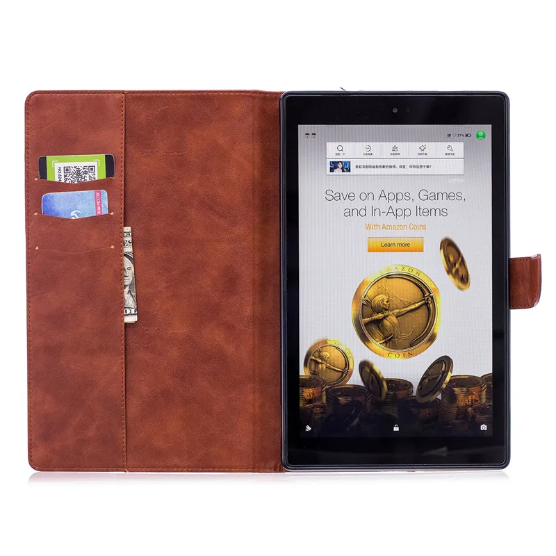 TopArmor тисненая панда кожаный чехол для Amazon Fire HD 10 2017 планшета 6 видов стилей 2015