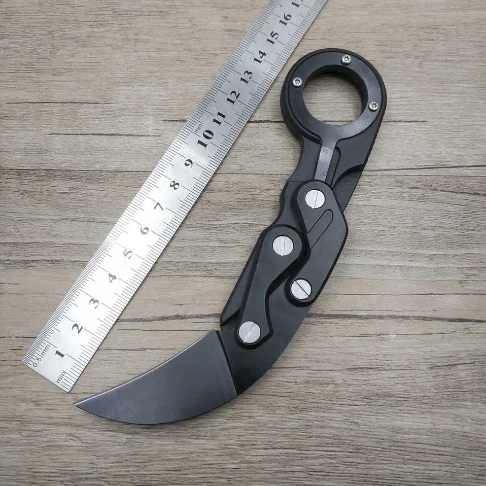 Черный Прямая поставка, складной карманный нож karambit из нержавеющей стали+ ABS, портативный механический коготь счетчика, тактический спасательный резак - Цвет: Черный