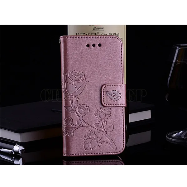 Rose gold Роза цветок чехол-портмоне с откидной крышкой чехол для samsung Galaxy J4 J6 J8 J3 J5 J7 Neo A5 A7 A9 A6 A8 S8 S9 плюс S6 S7 края крышки - Цвет: Rose gold