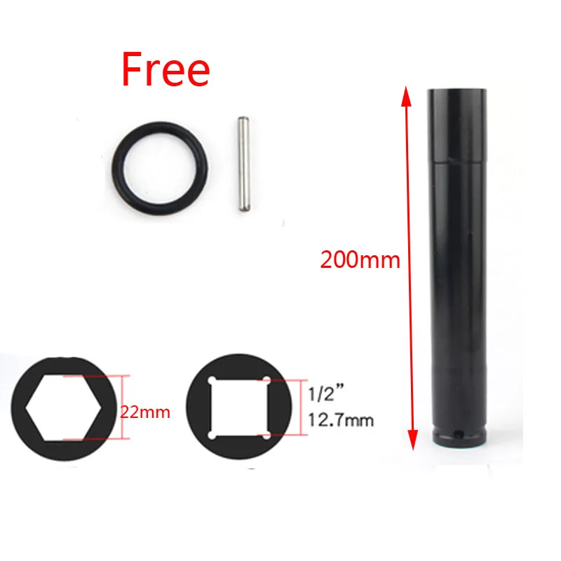 22mm 200 Одна шт 1/" Удлиненная воздушная розетка Adopter Универсальный Пневматический торцевой ключ головка для электрического ударного гайковерта воздушный ударный гайковерт - Цвет: 22mm 200