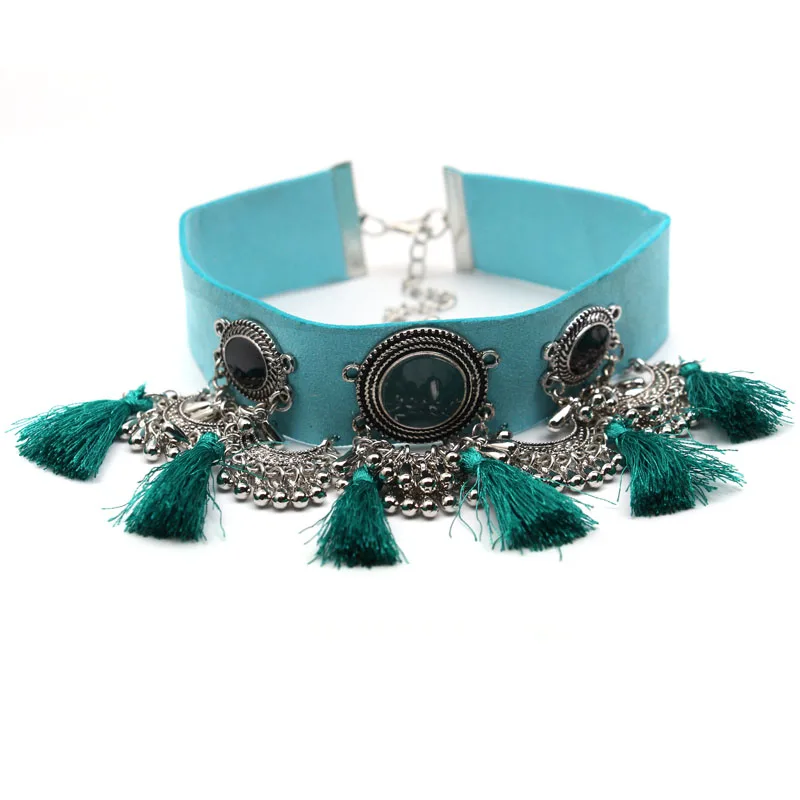 Hot New Fashion Maxi Necklace For Women Z Choker Chain Statement Tassel Charm Black stone Necklaces &amp Pendants | Украшения и