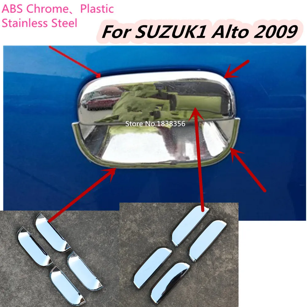 Для Suzuki Alto 2009 стильные авточехлы детектор рамка панель лампа отделка ABS Хромированная дверная ручка/чаша