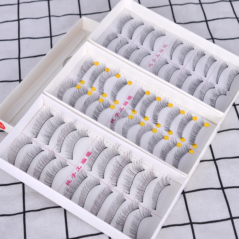 Накладные ресницы из норки 10 пар толстые ручной работы для наращивания TR504|extension