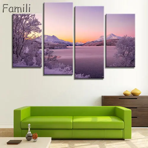 Настенный плакат Современный домашний декор гостиная 4 шт. Северное освещение