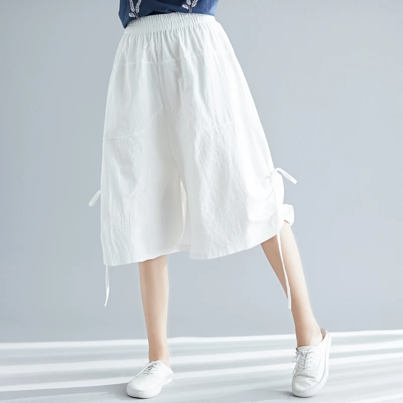 

Women summer students large size women's cotton and linen lantern pants wide leg cropped pants national wind loose ladies pants